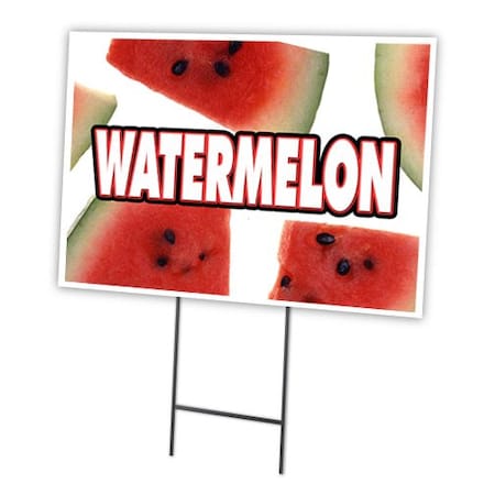Signmission Watermelon Yard Sign & Stake outdoor plastic coroplast window, C-1824-DS-Watermelon C-1824-DS-Watermelon